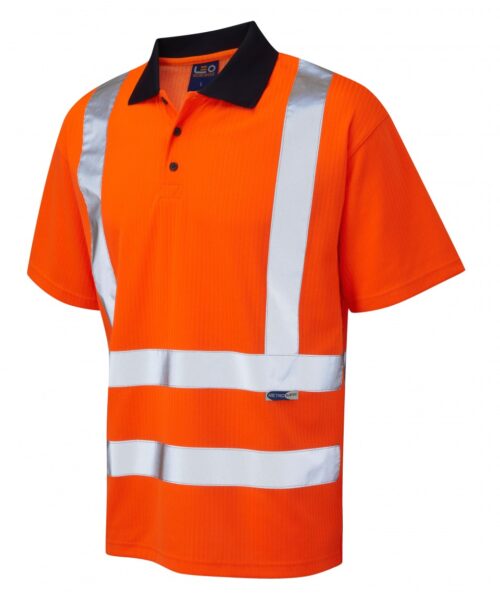 Croyde ISO 20471 Class 2 Comfort Polo Shirt in orange