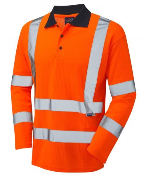 Swimbridge ISO 20471 Class 3 Comfort Sleeved Polo Shirt in orange