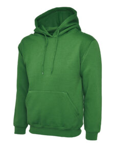 Classic Hooded Sweatshirt by Uneek kelly green