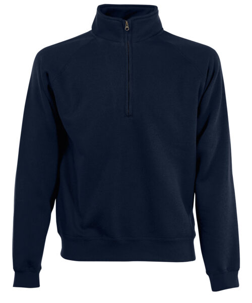 Fruit of The Loom Premium 7030 Zip Neck Sweatshirt deep navy