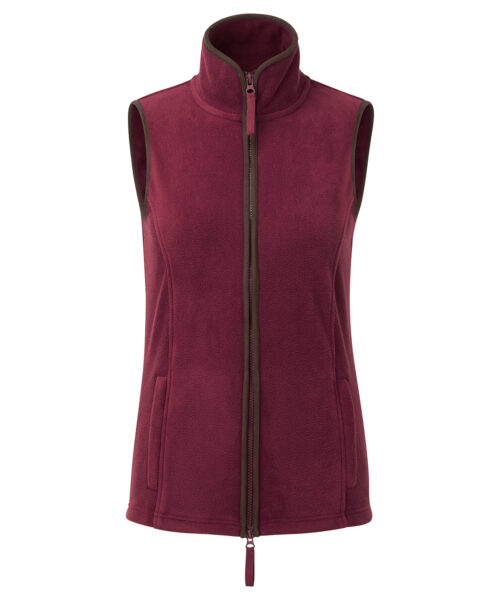 Artisan fleece gilet Burgundy/brown