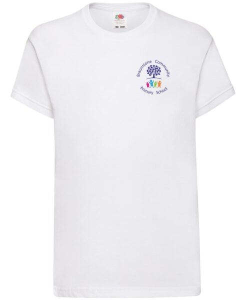Braunstone Community Primary School white t-shirt with embroidered logo